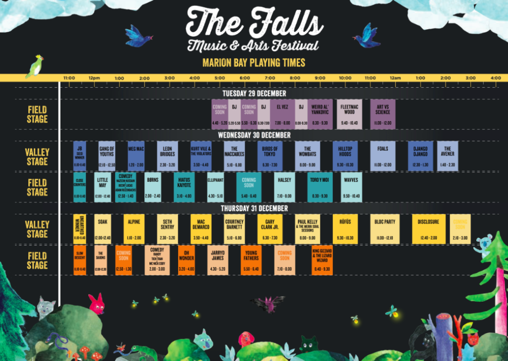 Falls Marion Bay Timetable