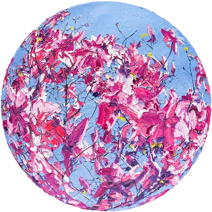 Royal Midday Magenta, 2016, Oil on Linen, 153cm diameter