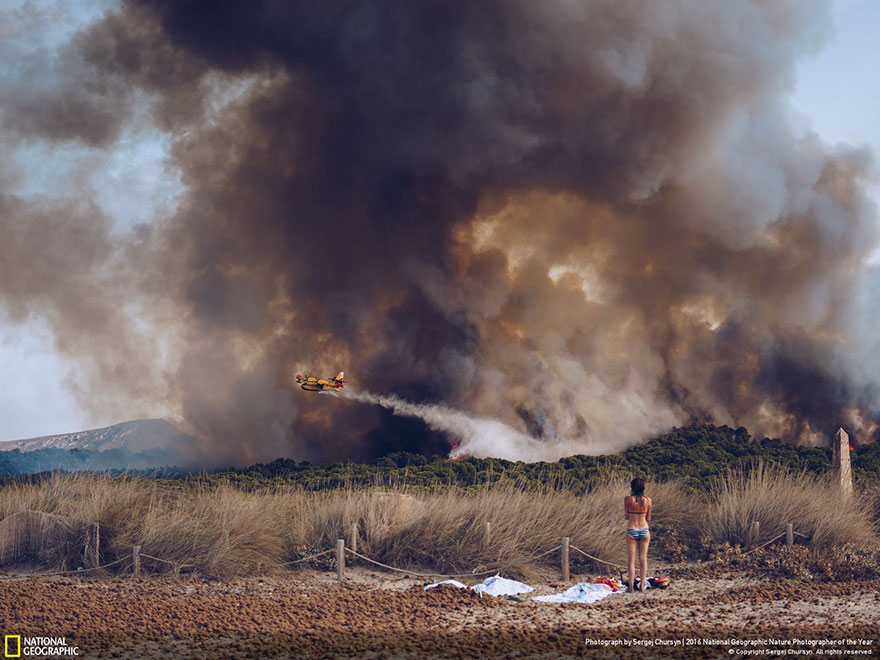 Honourable Mention, Environmental Issues: Wildfire at the beach