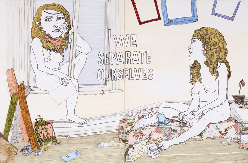 We Separate Ourselves (Francesca), 2007, felt-tips on Stonehenge cotton paper, 127 × 97cm