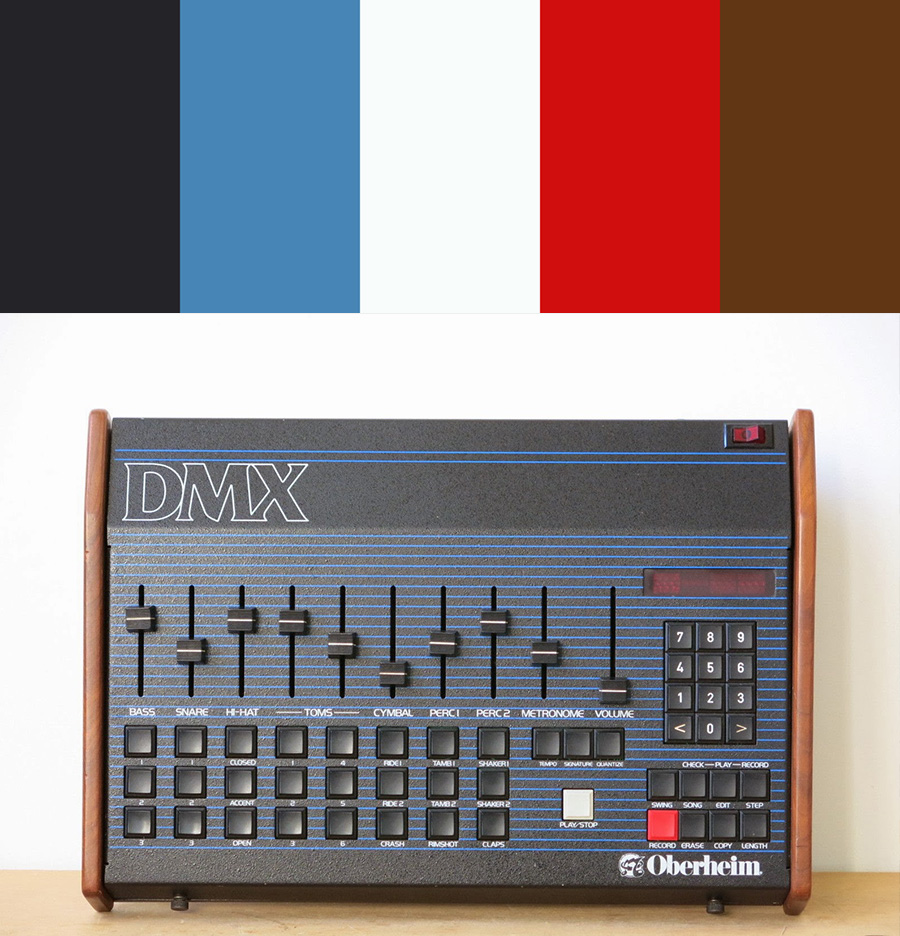 vintage drum machines colour palettes
