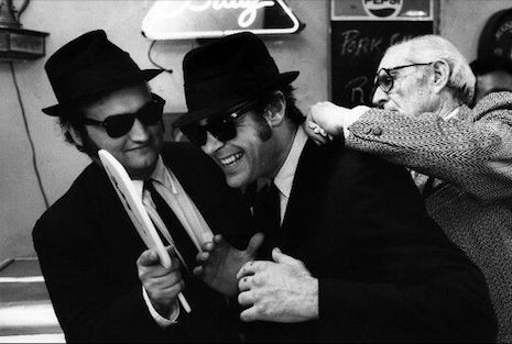 Rare snaps of Belushi, Aykroyd and Fisher on the set of The Blues Brothers
