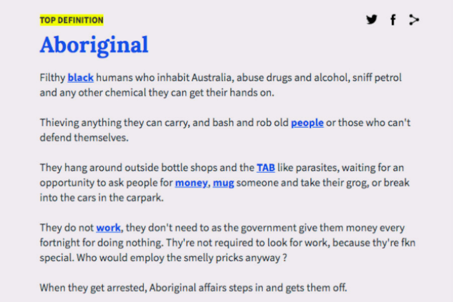 urban dictionary aboriginal