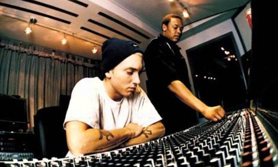 Eminem and Dre in the Studio