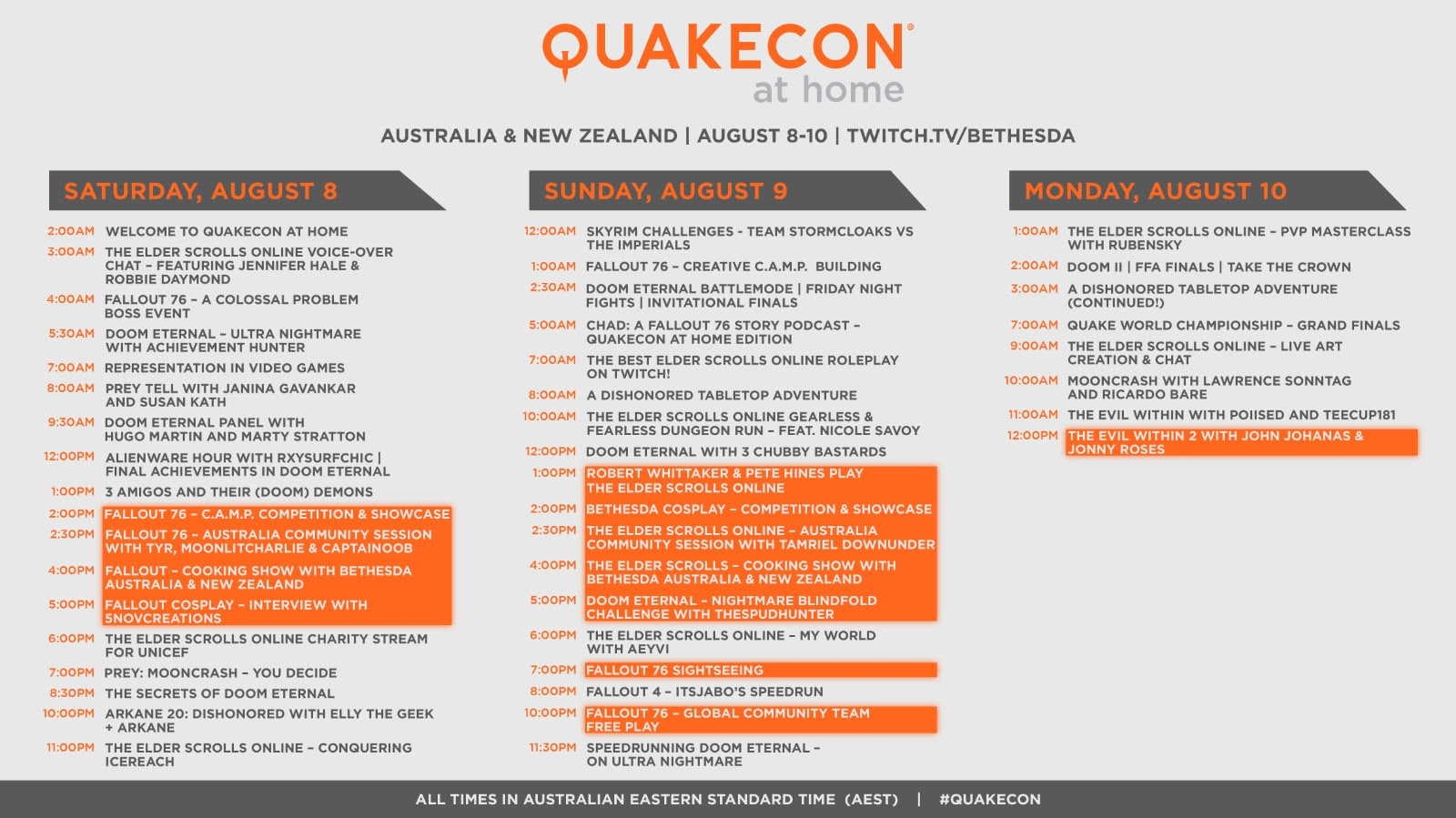 quakecon at home schedule