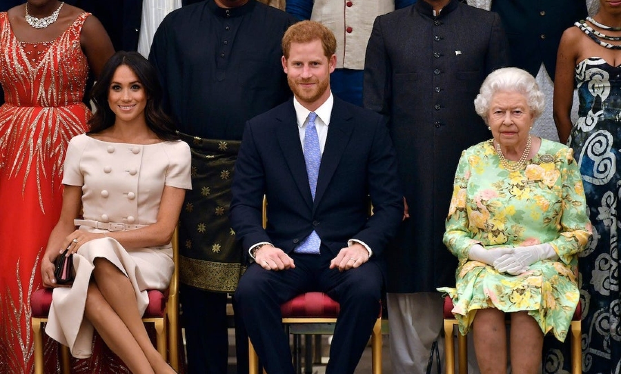 Prince Harry, Meghan Markle, and Queen Elizabeth