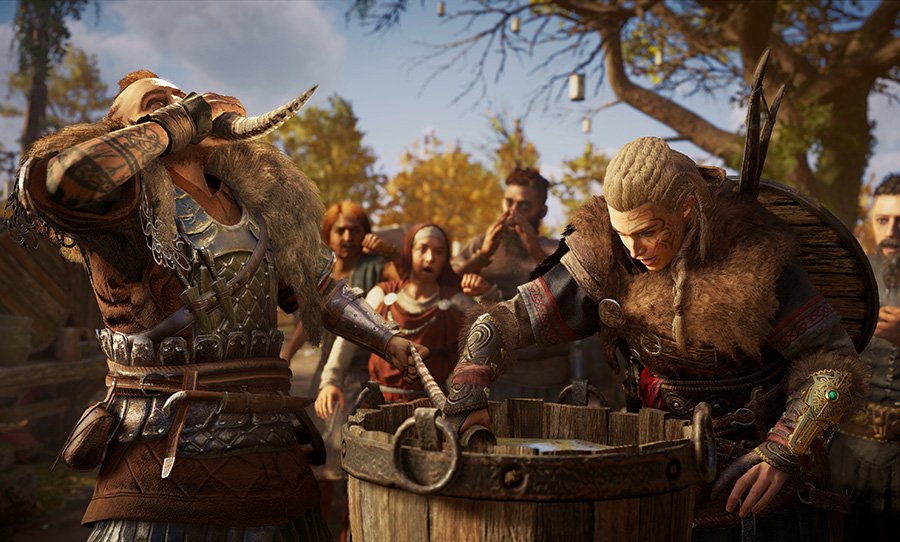 Assassin's Creed: Valhalla Gameplay drinking