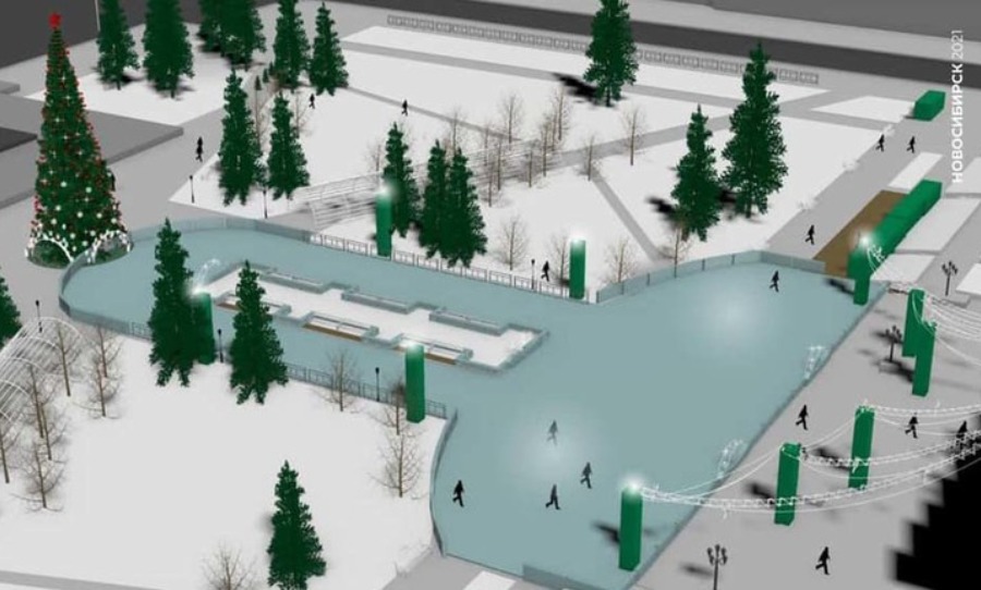 Penis shaped ice rink