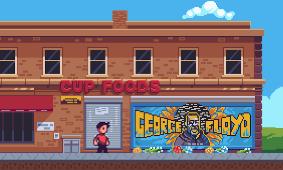 2020 game screenshot george floyd mural