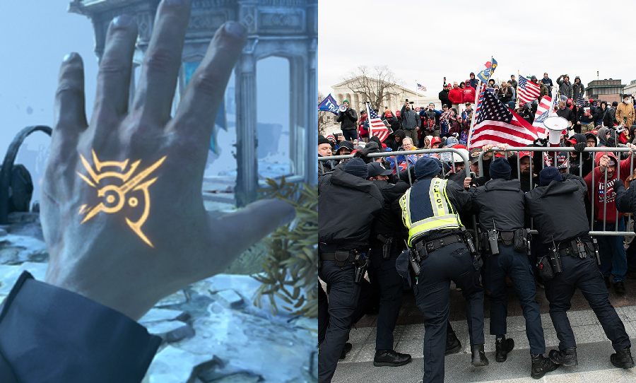 Dishonored' tattoo at US Capitol riots mistaken for Antifa symbol - Clocked