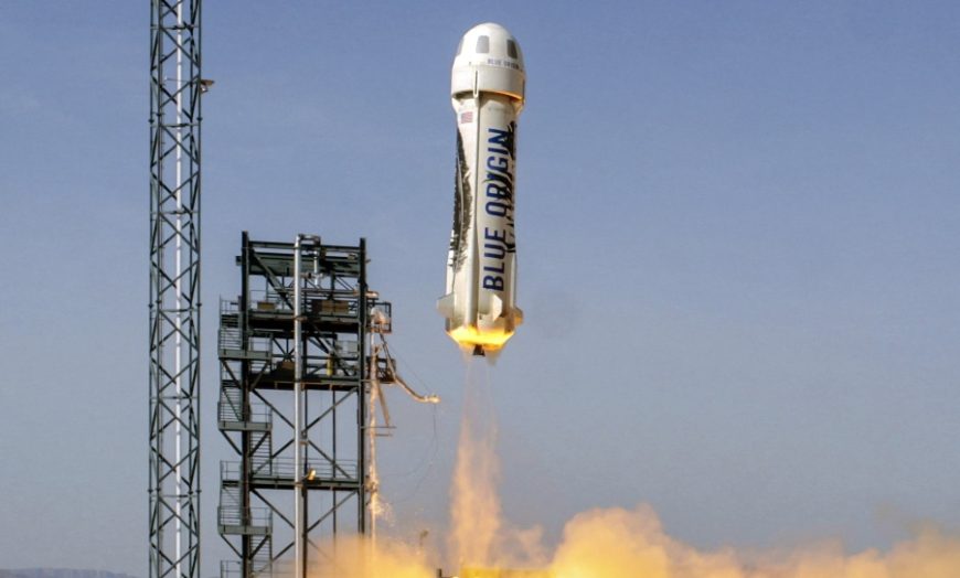 Jeff Bezos rocket Blue Origin phallic austin powers