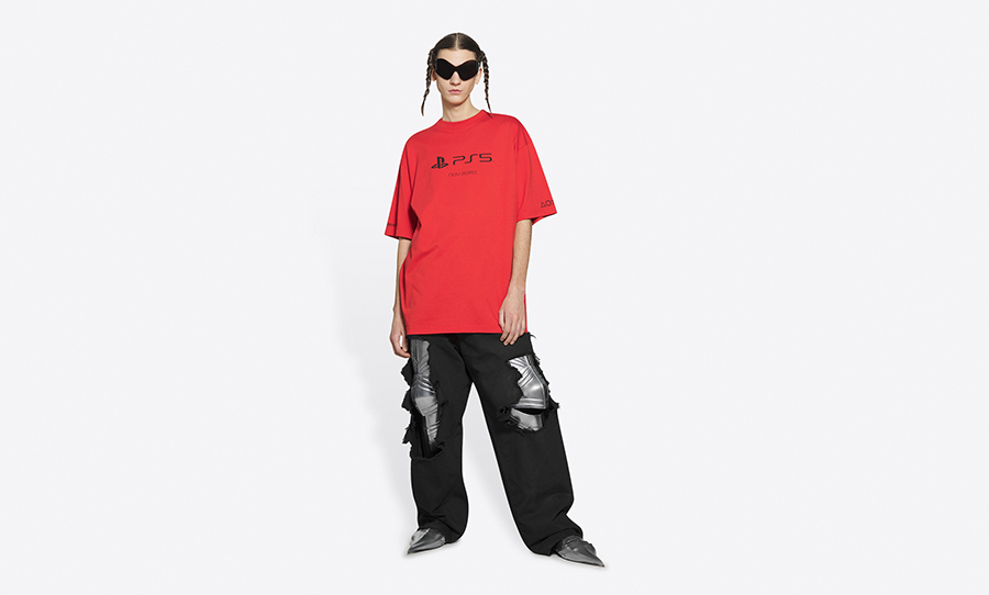 PS5 x Balenciaga red shirt