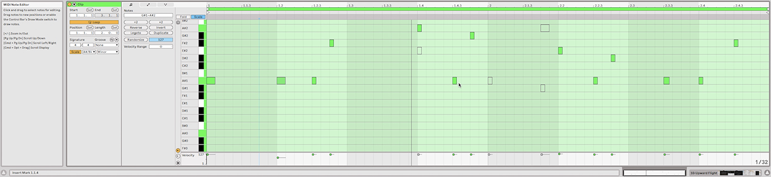 MIDI scales Ableton Live 11 Go Freek