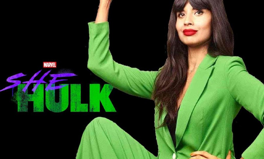 Promo of She-Hulk with Jameela Jamil striking a strong pose