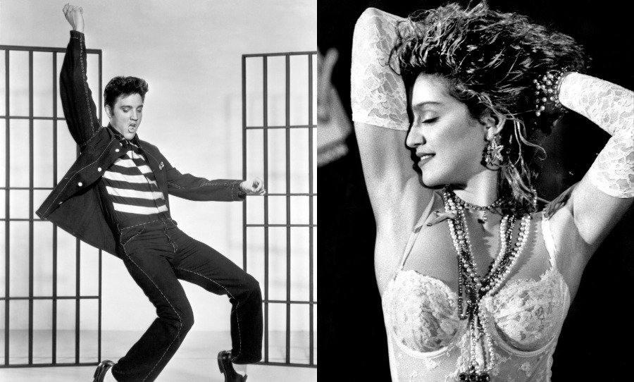 Image: Elvis Presley (left) Madonna (right)