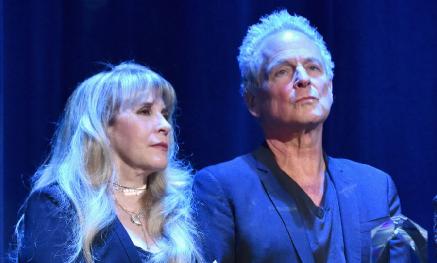 Stevie Nicks next to Fleetwood Mac's lead male singer and lead guitarist Lindsey Buckingham.