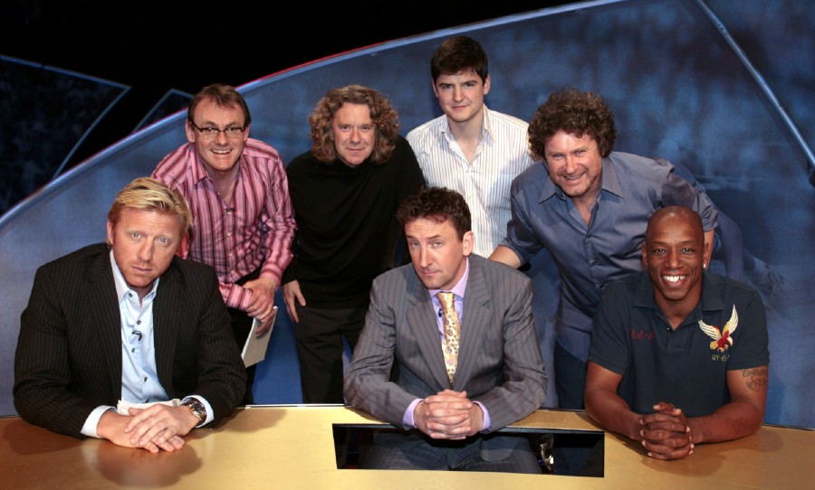 Sean Lock (top left) with 8 Out of 10 Cats cast.
