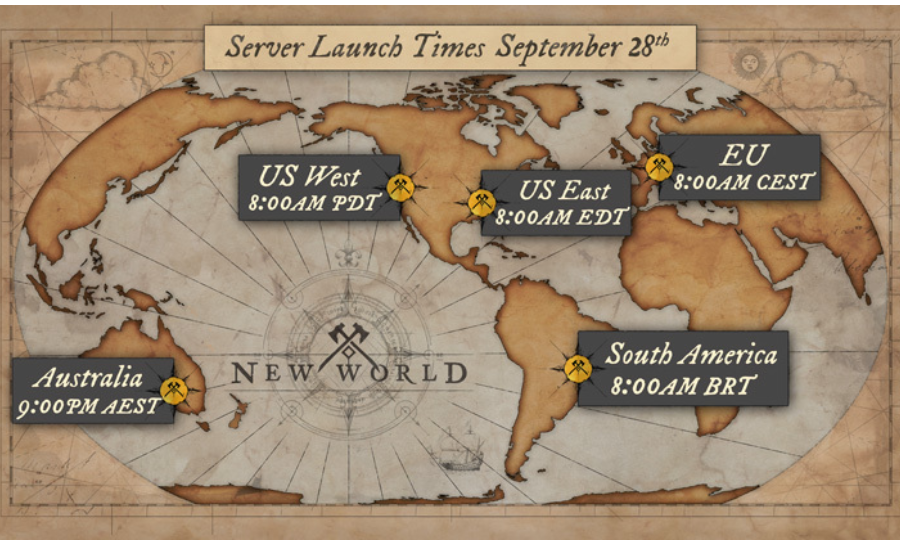new world launch times global map