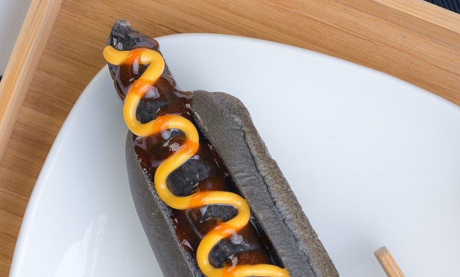 Ikea charcoal hot dog