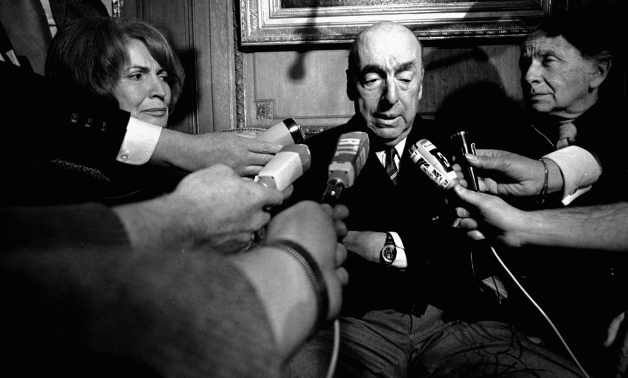 Pablo Neruda after winning the 1971 Nobel Prize in Literature. (Photo: Laurent Rebours/Associated Press)