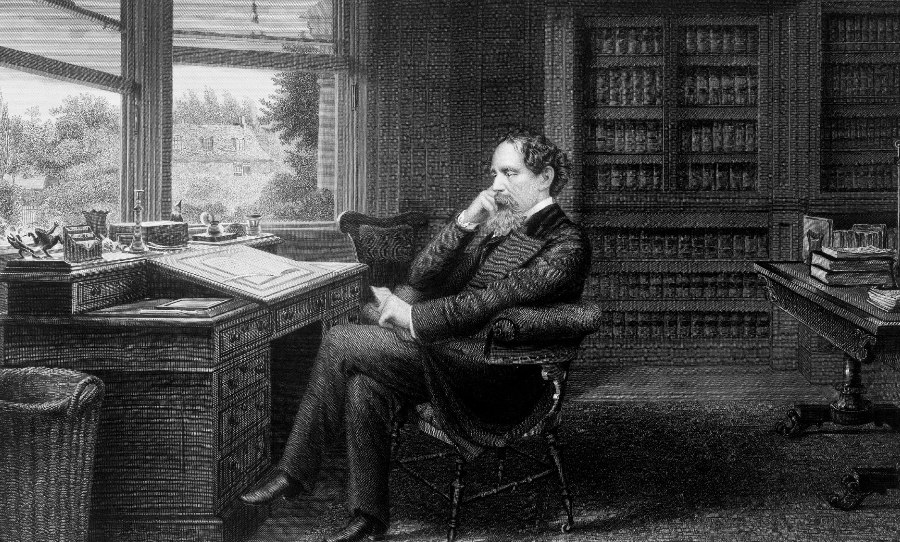 charles dickens in his study