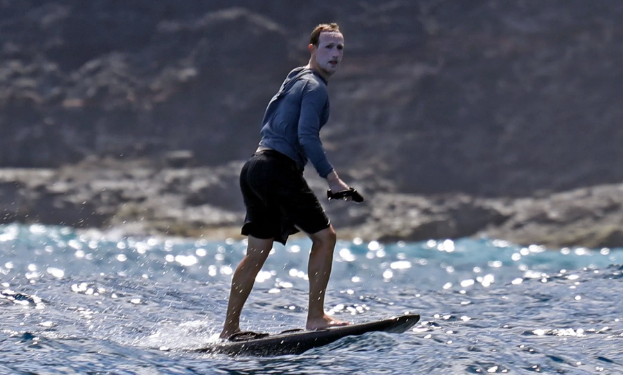 Mark Zuckerberg surfing