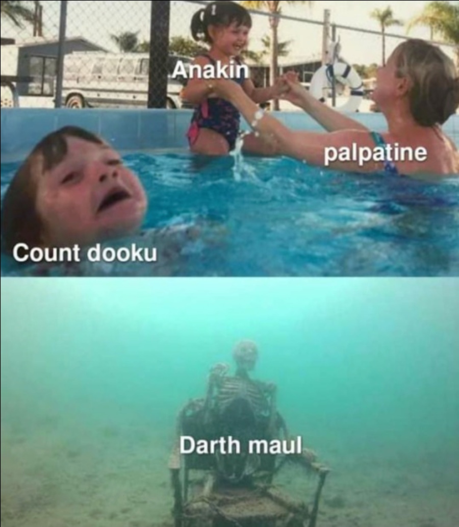 Skeleton underwater meme
