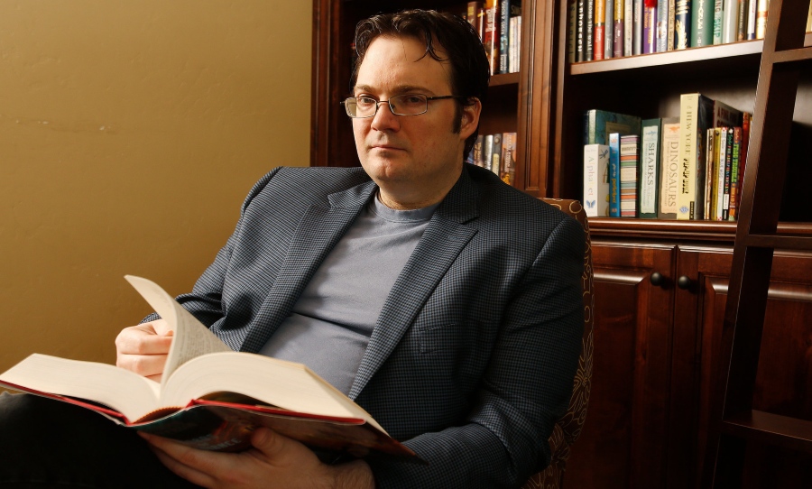 Fantasy author Brandon Sanderson at home in American Fork, Utah. (Photo: Jeffrey D. Allred for The New York Times)