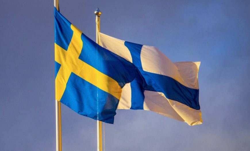 Finnish and Swedish flags