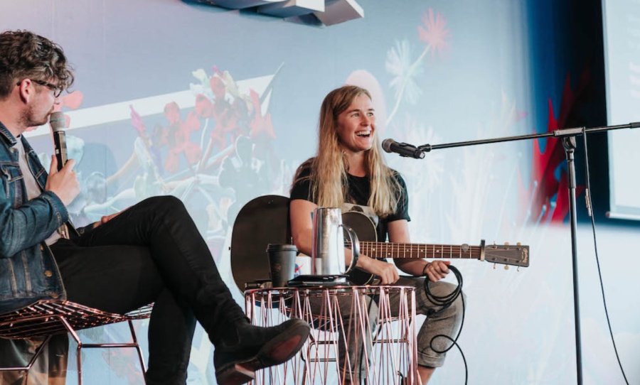 Alex the Astronaut speaking at FEEDBACK 2018 | Credit: MusicNSW