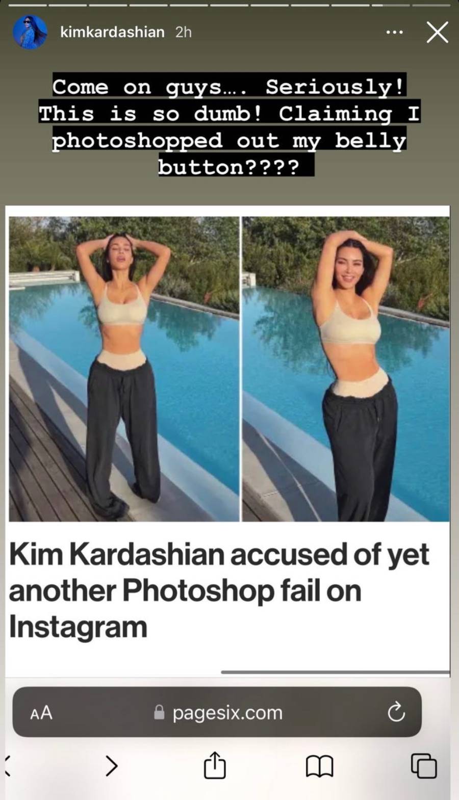 Kim Kardashian bellybutton