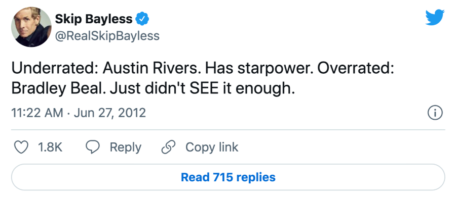 Skip Bayless tweets