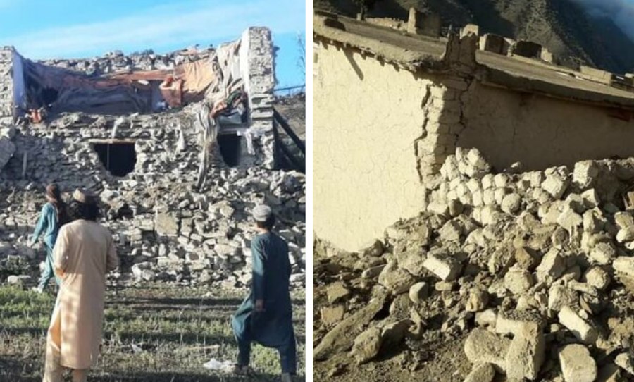 Demolished buildings in Afghan quake 