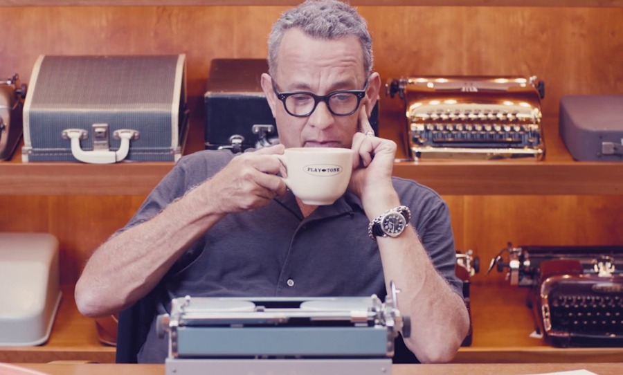 Tom Hanks at typewriter