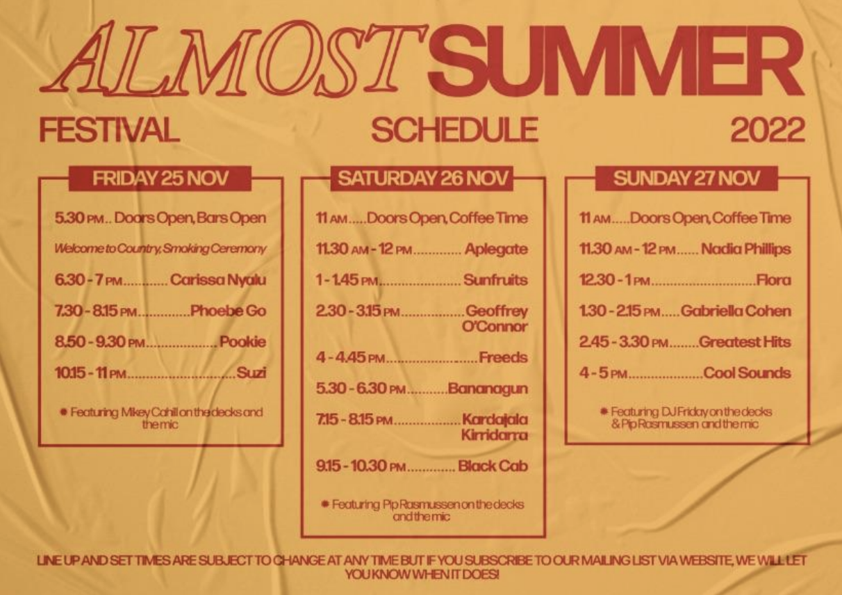 Almost summer Schedule