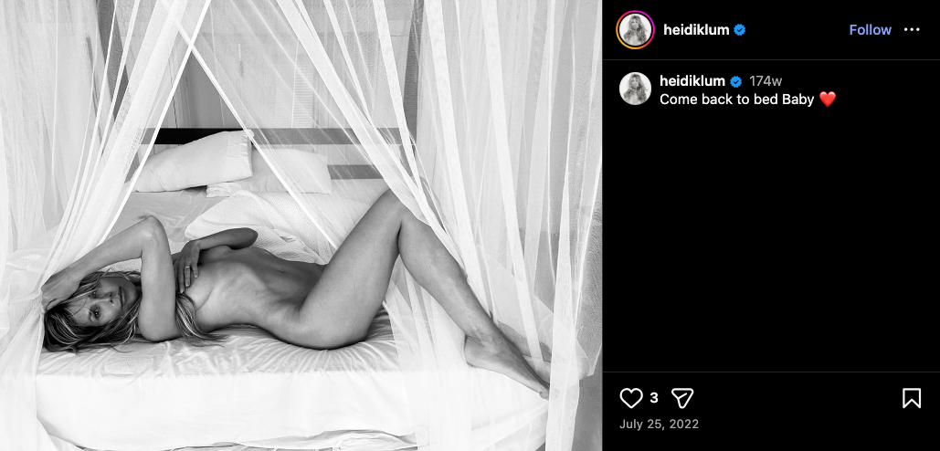 heidi klum nude instagram post - 2022