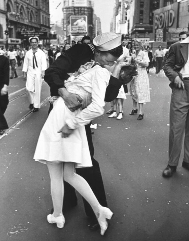 V-J Day in Times Square and blue marble most reproduced images of all time