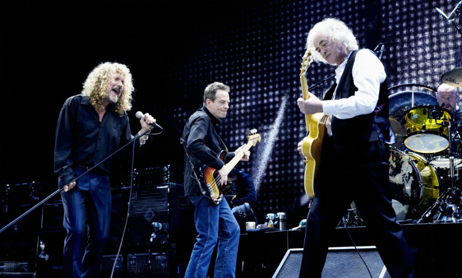 Led Zeppelin performing at The O2 in 2007
