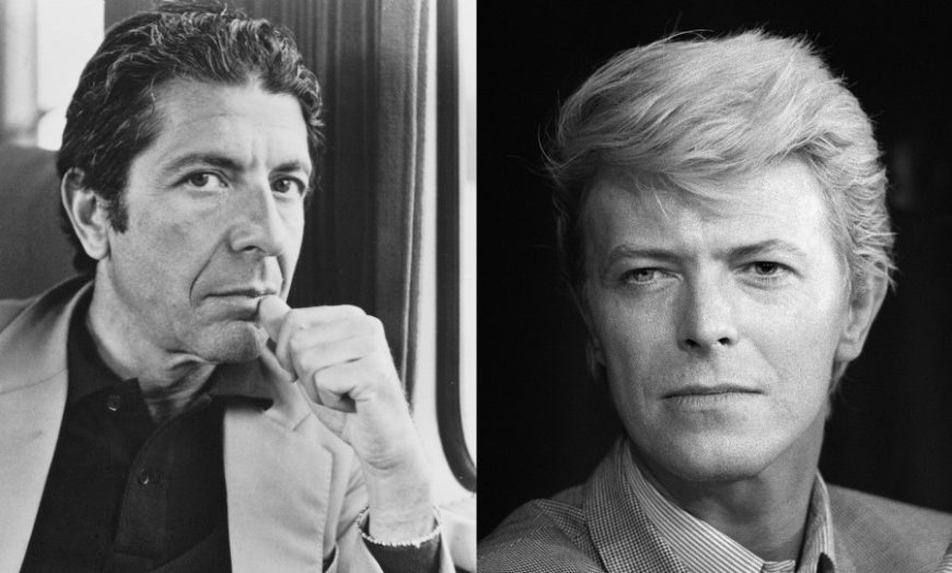Side-by-side comp of Bowie and Cohen