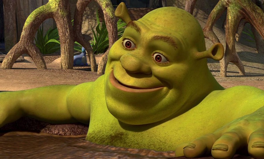 Still of Shrek in mud in 'Shrek' film
