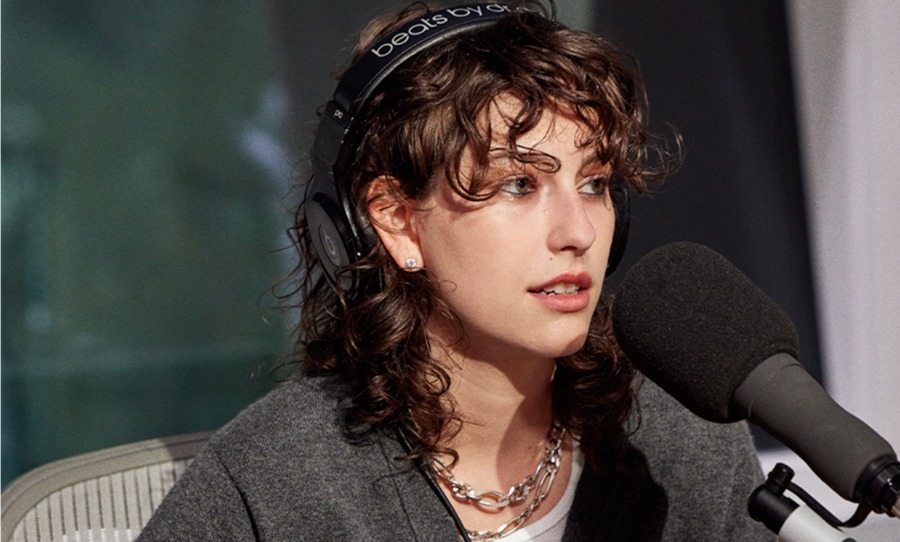 King Princess in front of microphone