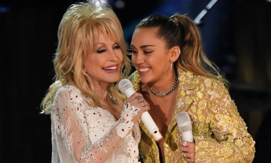 Miley Cyrus with Dolly Parton