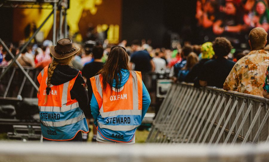 volunteer steward at reading and glastonbury with oxfam