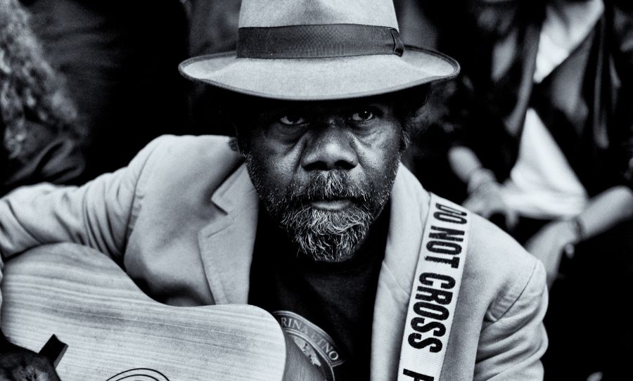Frank Yamma, performing in Blak Country on 10 July AGNSW