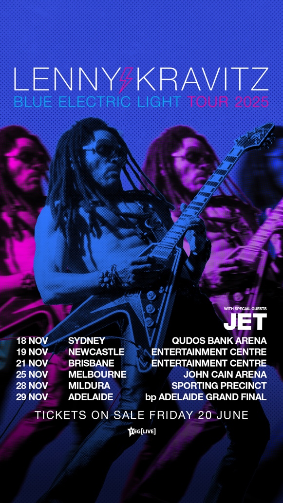 lenny kravtitz tour poster for Aus 2025