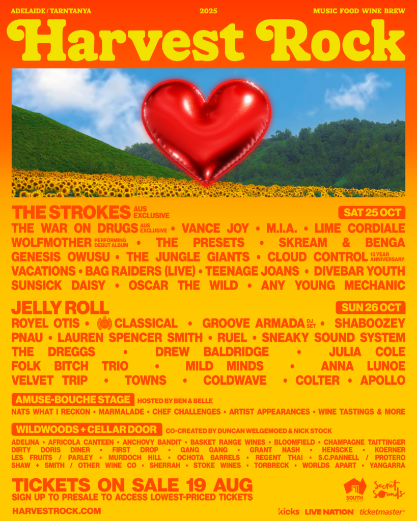 rock harvets festival 2025 - the strokes - official poster