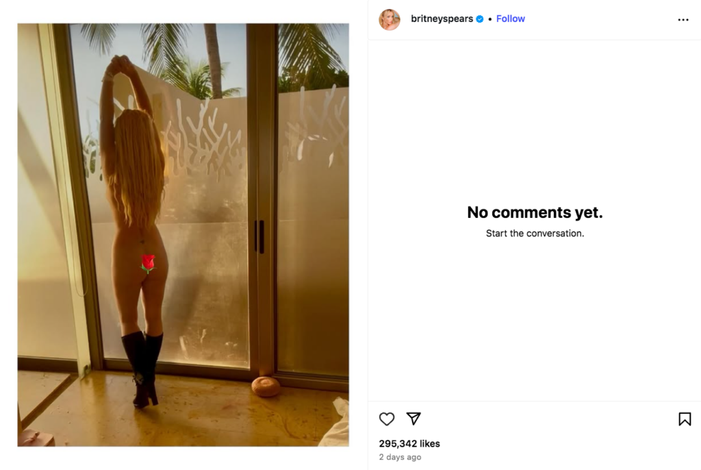 semi nude britney spears instagram 2025
