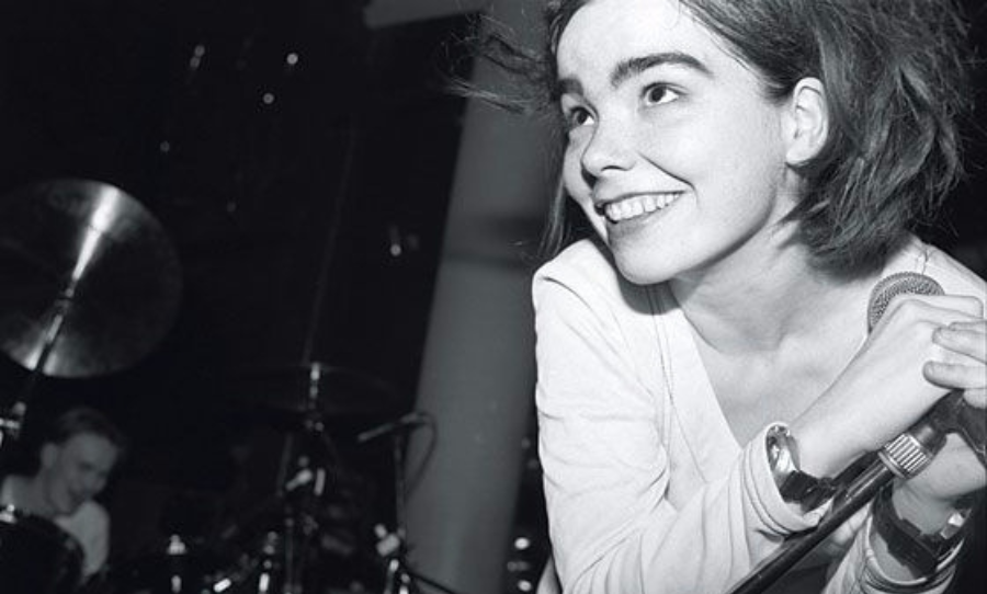 Björk on stage - young