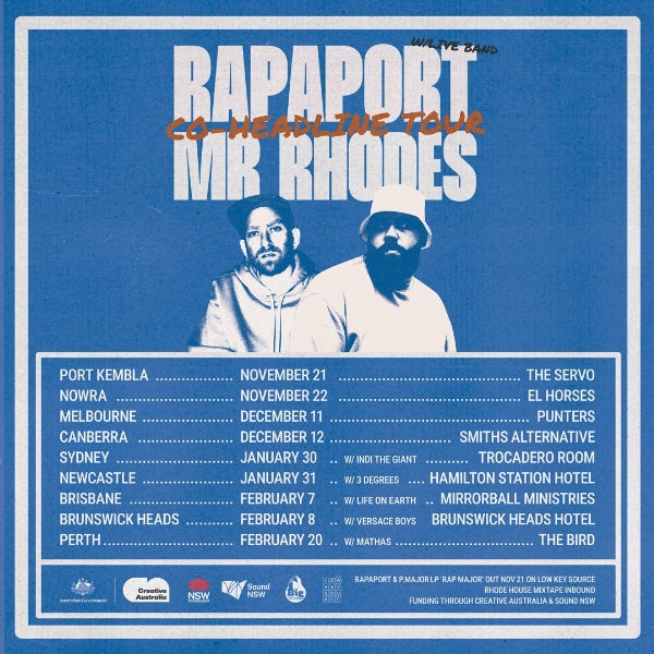 tour poster for mr rhodes and rapaort 2026