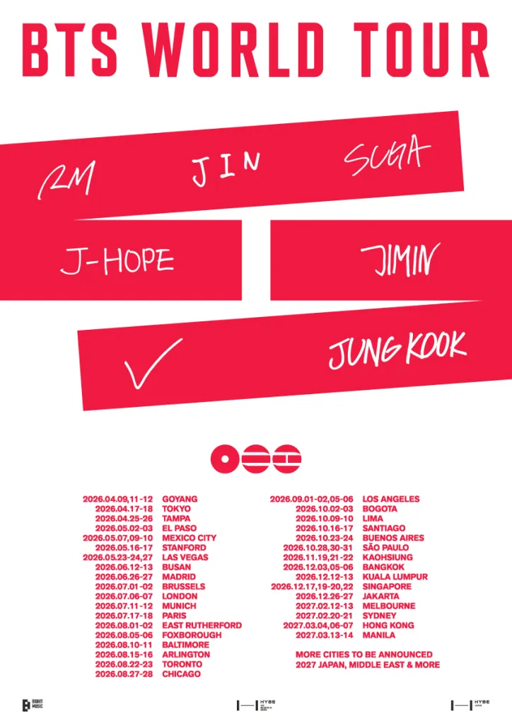 bts world tour 26/27 tour poster
